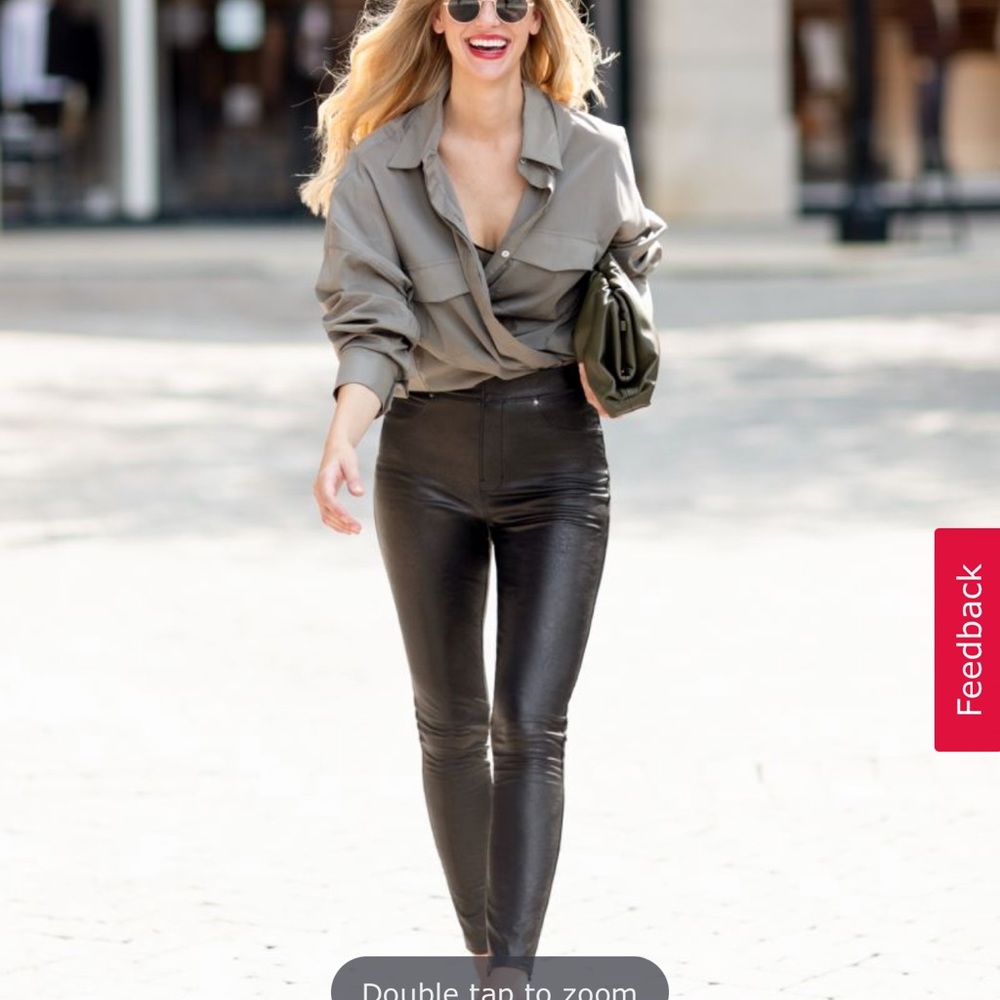 Spanx Leather Like Ankle Skinny Pants